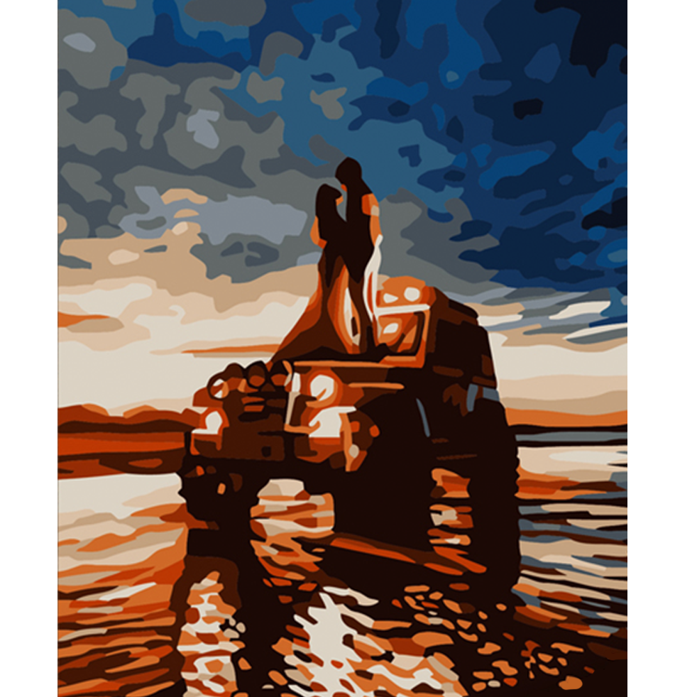 Картина по номерам Strateg Премиум Пара на машине 40х50 см (DY306)