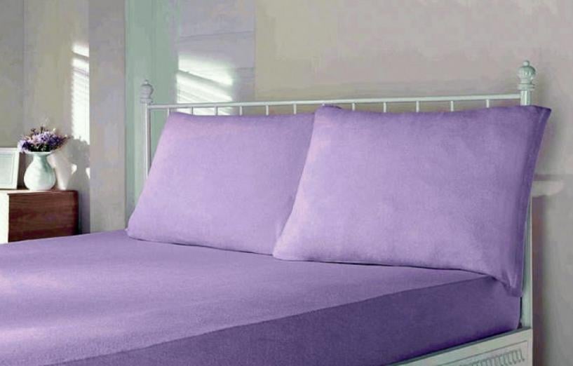 Простынь Maison D'or lilac трикотажная на резинке 180x200 см с наволочками 2 шт. 50x70 см (2000022265628) - фото 1 Простынь Maison D'or lilac трикотажная на резинке 180x200 см с наволочками 2 шт. 50x70 см (2000022265628) - фото 1