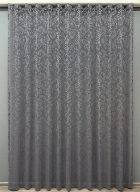 Тюль жаккард в спальню/гостиную Графитовый (1484т)