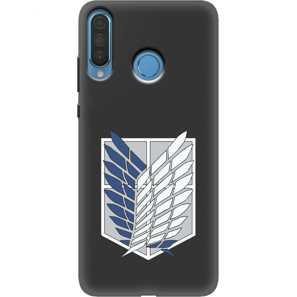 Чехол Boxface Huawei P30 Lite Атака Титанов Крылья Свободы Черный силикон (36871-bk88-37511)