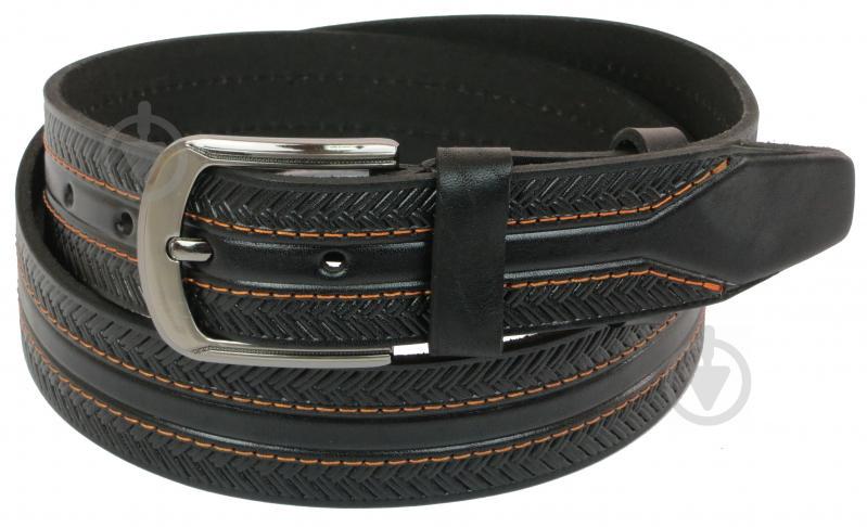 Кожаный ремень Skipper 110-130 x 4 см Черный (1056-40)