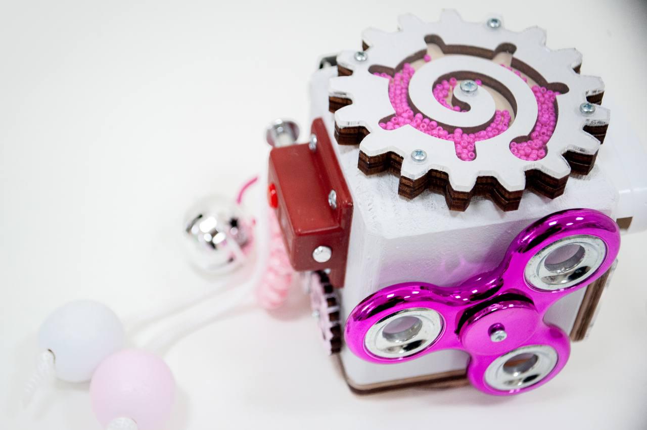 Бізікуб дорожній з дерева 7 см Рожевий (0002) - фото 5