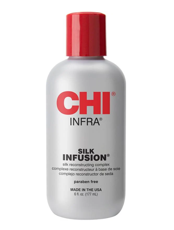 Шелковый восстанавливающий комплекс для волос CHI Infra Silk Infusion с гидролизованным шелком питания и разглаживанием 177 мл (34728) Шелковый восстанавливающий комплекс для волос CHI Infra Silk Infusion с гидролизованным шелком питания и разглаживанием 177 мл (34728)
