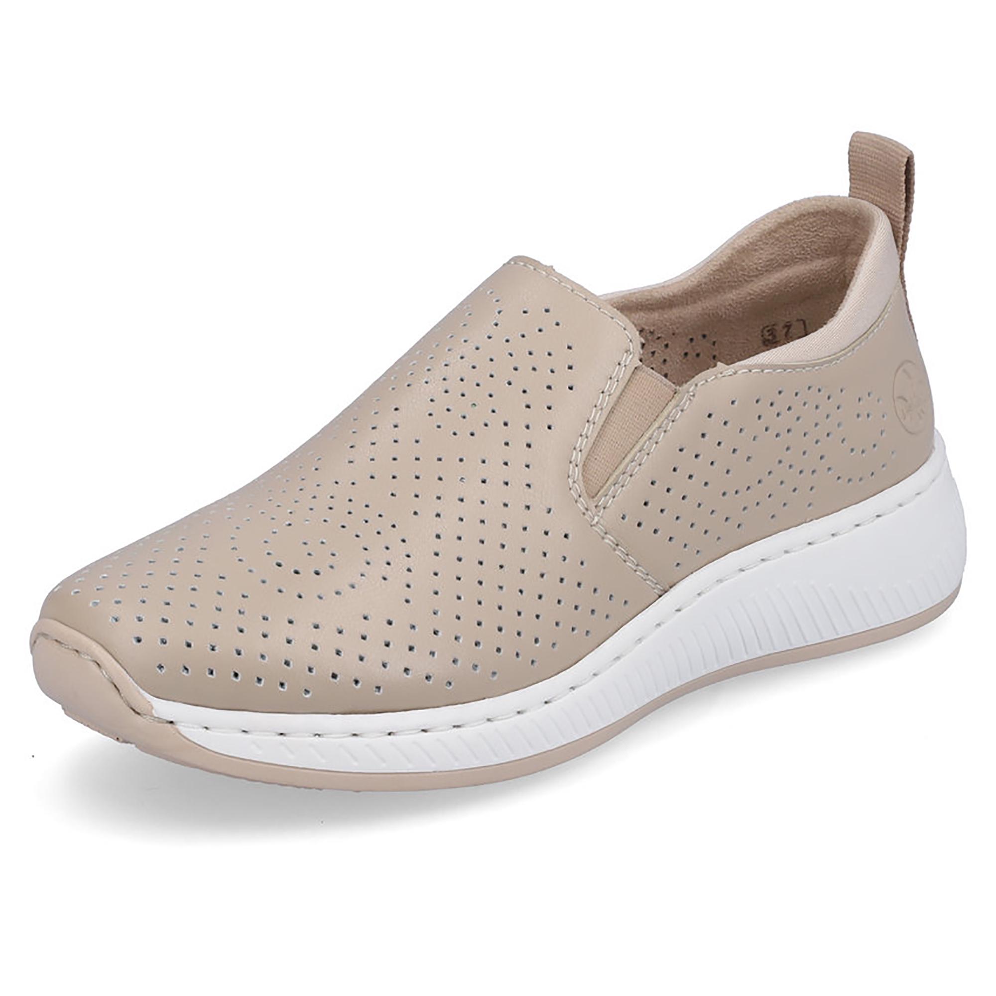 Слипоны женские весенние Rieker р. 37 Бежевый (089318-37) - фото 3