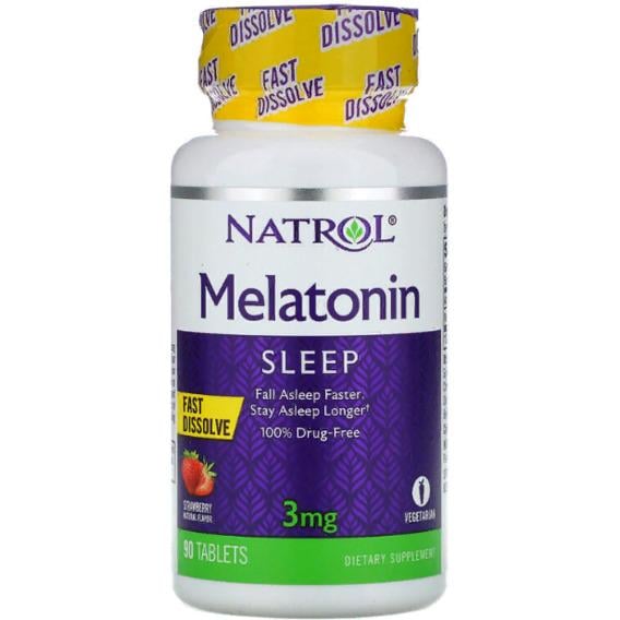 Мелатонин для сна Natrol Melatonin Fast Dissolve 3 мг 90 Tabs Strawberry Flavor (NTL-06076)