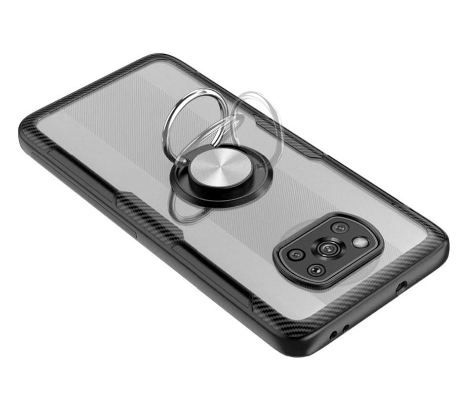 Чехол-бампер Primolux Ring Magnetic Stand для смартфона Xiaomi Poco X3 NFC Black - фото 5 Чехол-бампер Primolux Ring Magnetic Stand для смартфона Xiaomi Poco X3 NFC Black - фото 5