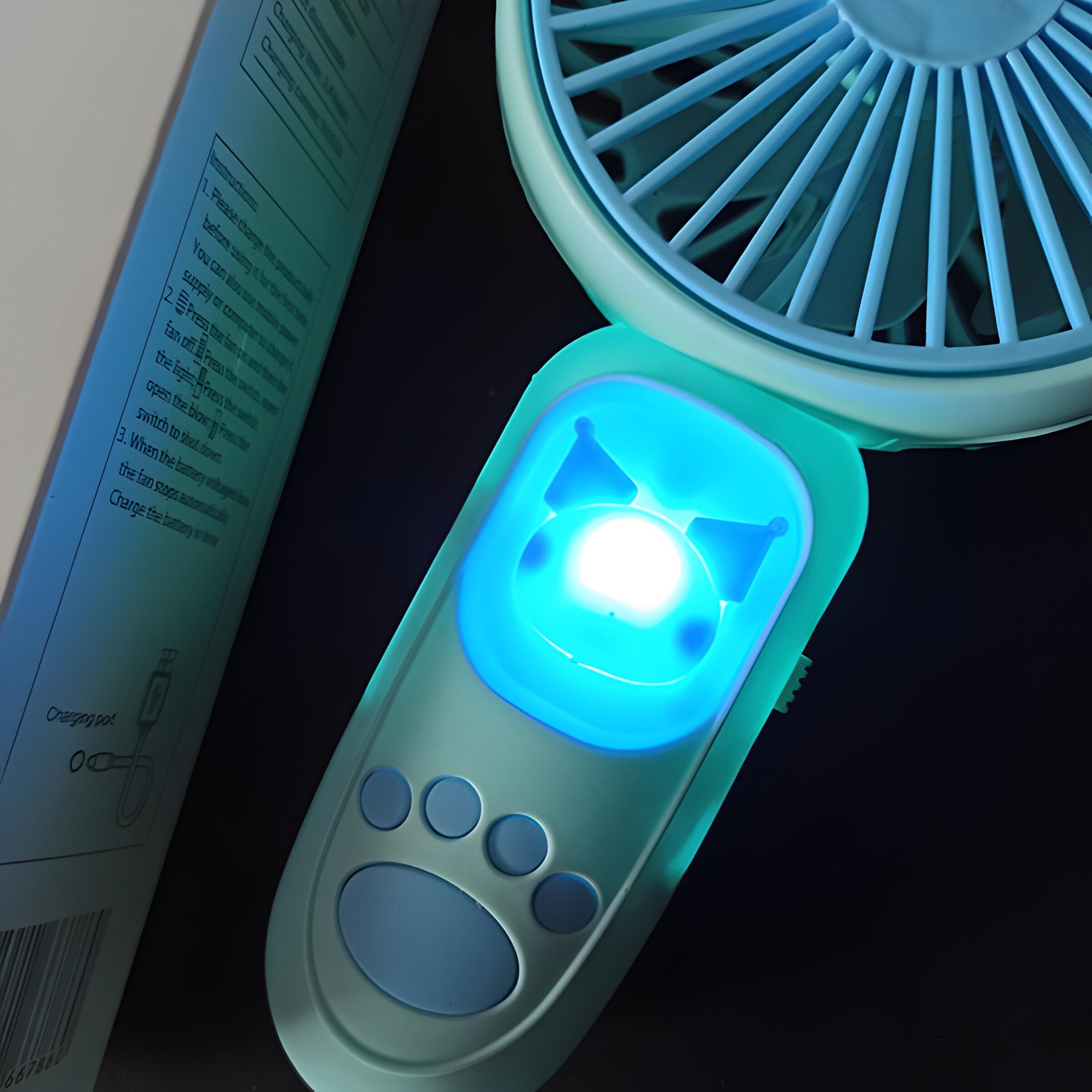 Дитячий вентилятор з підсвічуванням Куромі Блакитний (S085) - фото 2 Дитячий вентилятор з підсвічуванням Куромі Блакитний (S085) - фото 2