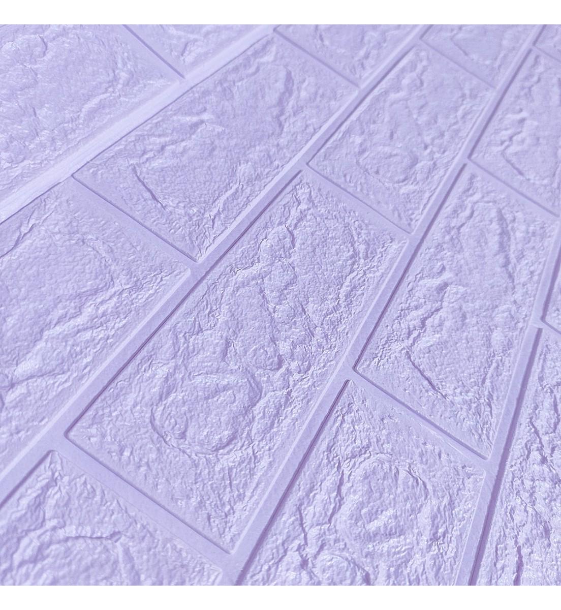 3D-панель декоративная под кирпич самоклеющаяся 3080x700x3 мм Светло-фиолетовый - фото 4