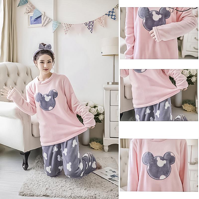 Пижама женская теплая махровая Mickey Mouse M Pink/Gray - фото 9