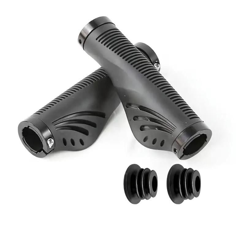 Грипсы для велосипеда с алюминиевыми кольцами эргономичные Черный