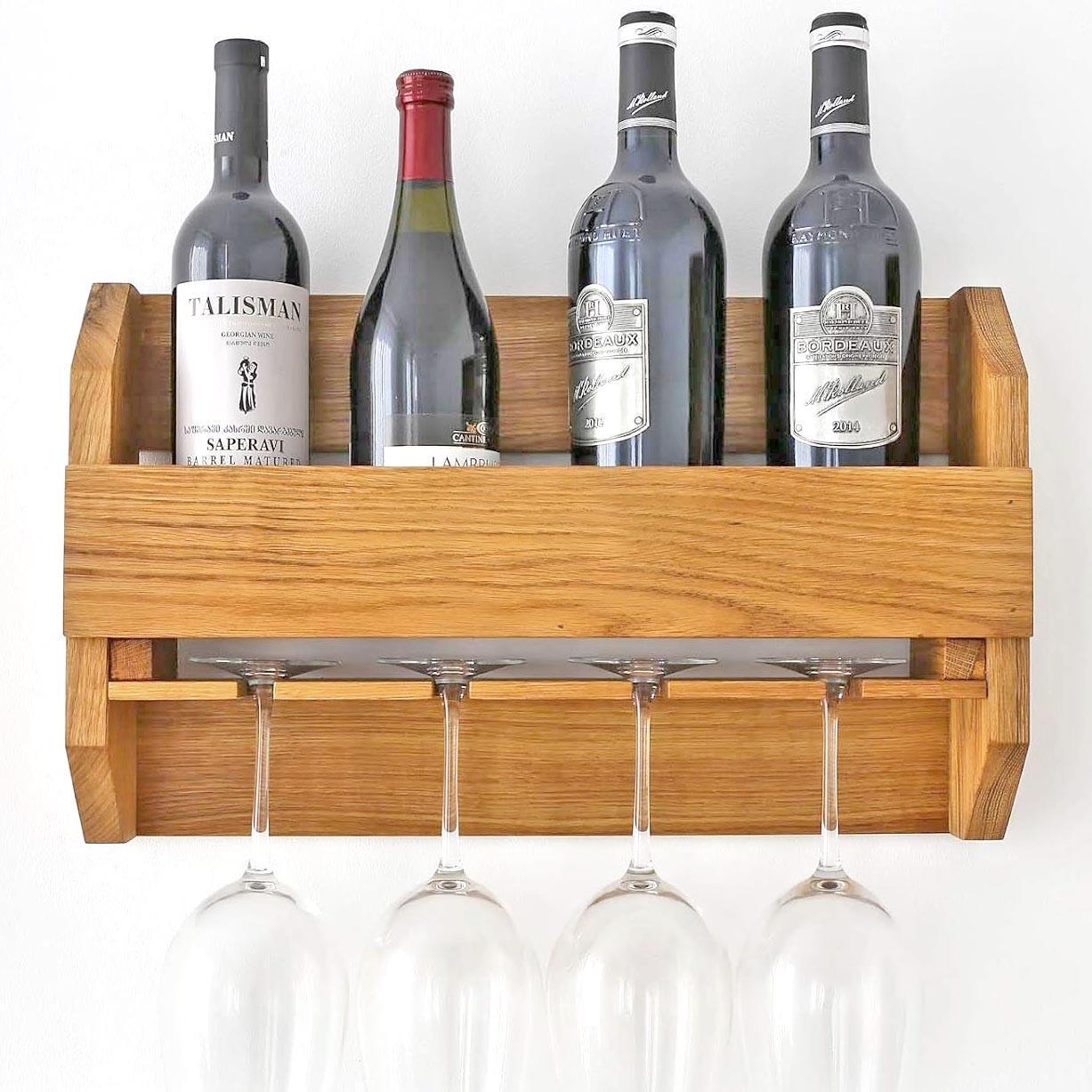 Полка для вина настенная из дерева Такаи Сиена (ПНК-023905)