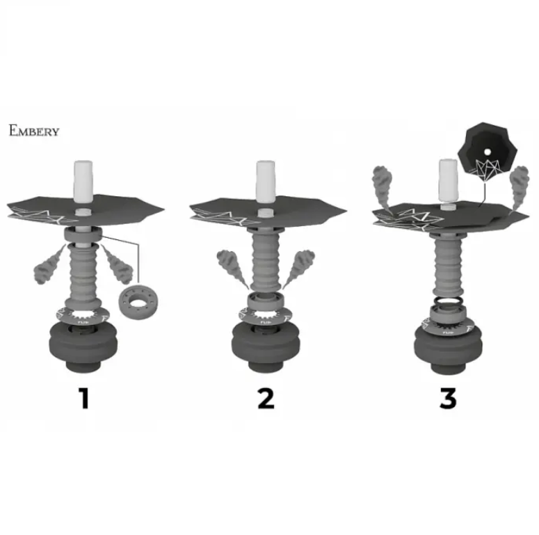 Кальян Embery Mini Mono Flip Сріблясто-чорний - фото 3