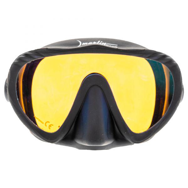 Маска для підводного полювання та дайвінгу Marlin Raptor Black з просвітленим склом