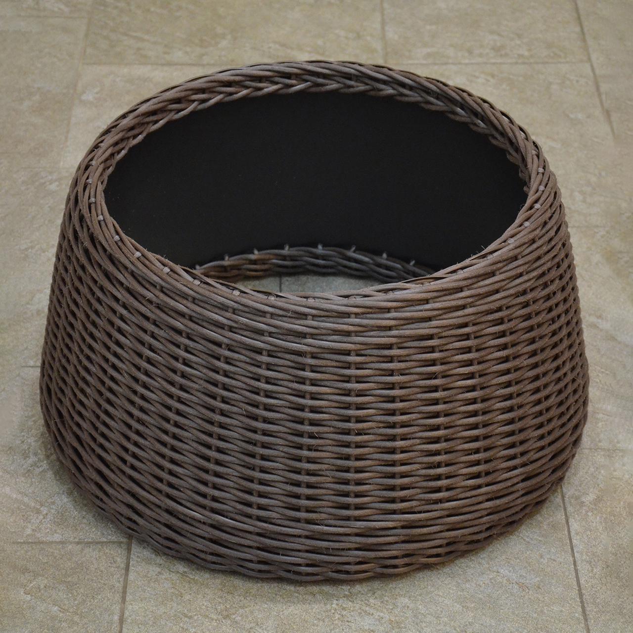 Подставка-юбка под елку плетеная из искусственного ротанга/ручной работы M Чесаный венге (23297118) - фото 2 Подставка-юбка под елку плетеная из искусственного ротанга/ручной работы M Чесаный венге (23297118) - фото 2