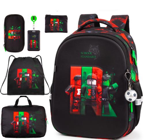 Школьный ортопедический рюкзак 6 в 1 для мальчика School Standard 38х30х18 см Роблокс для младших классов (SET 170-80) Школьный ортопедический рюкзак 6 в 1 для мальчика School Standard 38х30х18 см Роблокс для младших классов (SET 170-80)