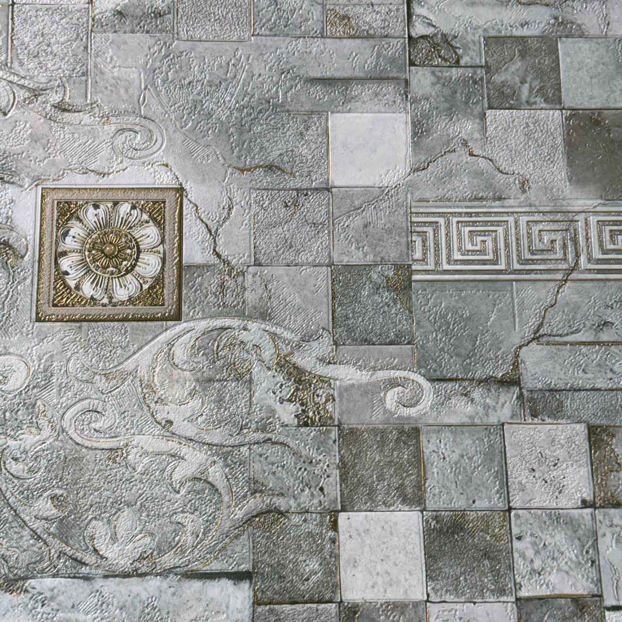 Обои виниловые на бумажной основе Плитка моющая 10х0,53 м Зеленый (5792-04)