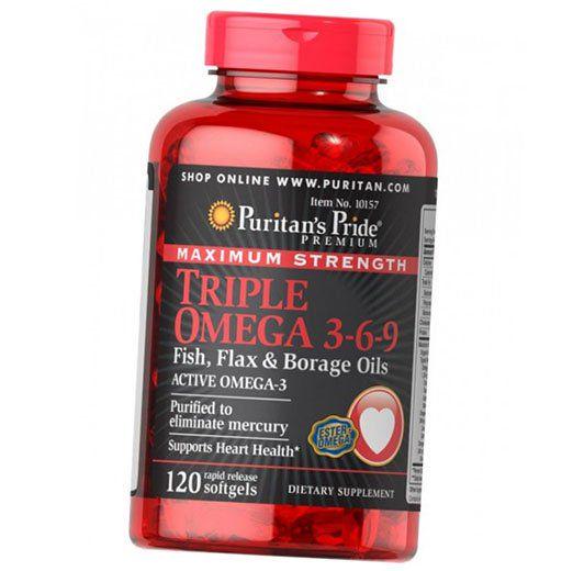 Омега 3 6 9 Puritan's Pride Maximum Strength Triple Omega 120 гел. капс. (67367019)
