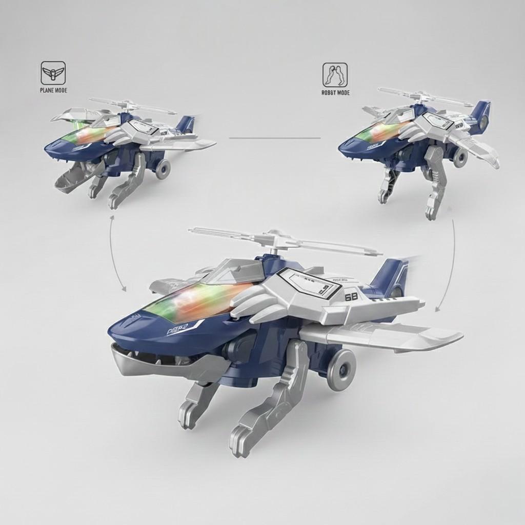 Іграшка дитяча SPRAY PLANE Трансформер Гелікоптер-Птерозавр Синій (30584441) - фото 3