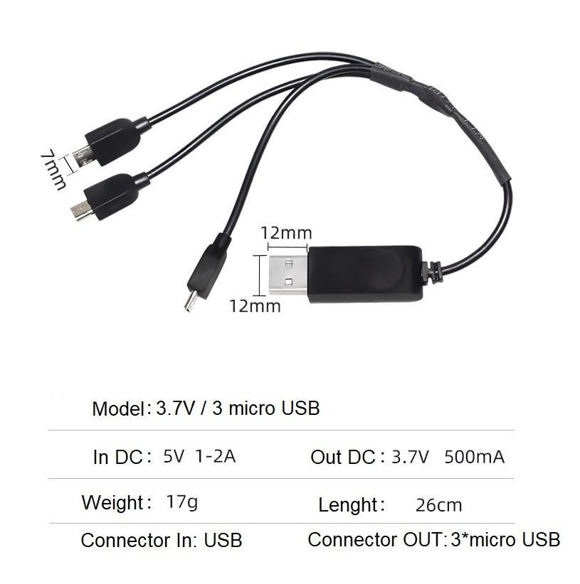 Зарядное устройство для аккумулятора управляемой модели Li-Po Li-ion 3,7V 500 mAh 3 microUSB (nt7106) - фото 5