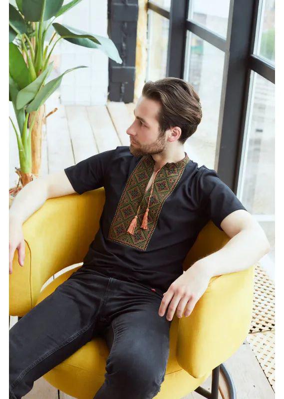 Вышиванка мужская р. 56 Черный (629)