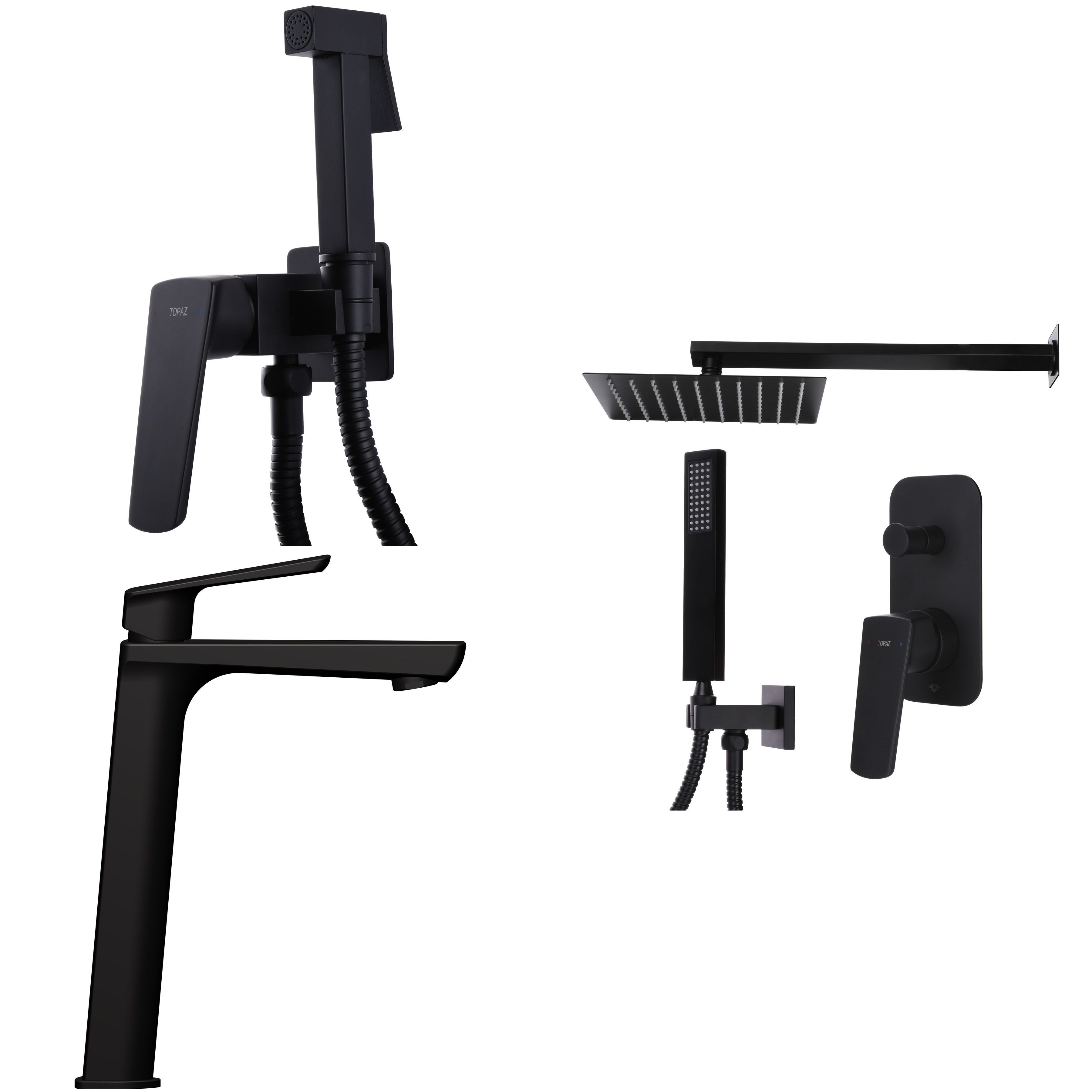 Набор встроенных смесителей для ванной комнаты Dexi Bl SET TPZ Черный (000020990)