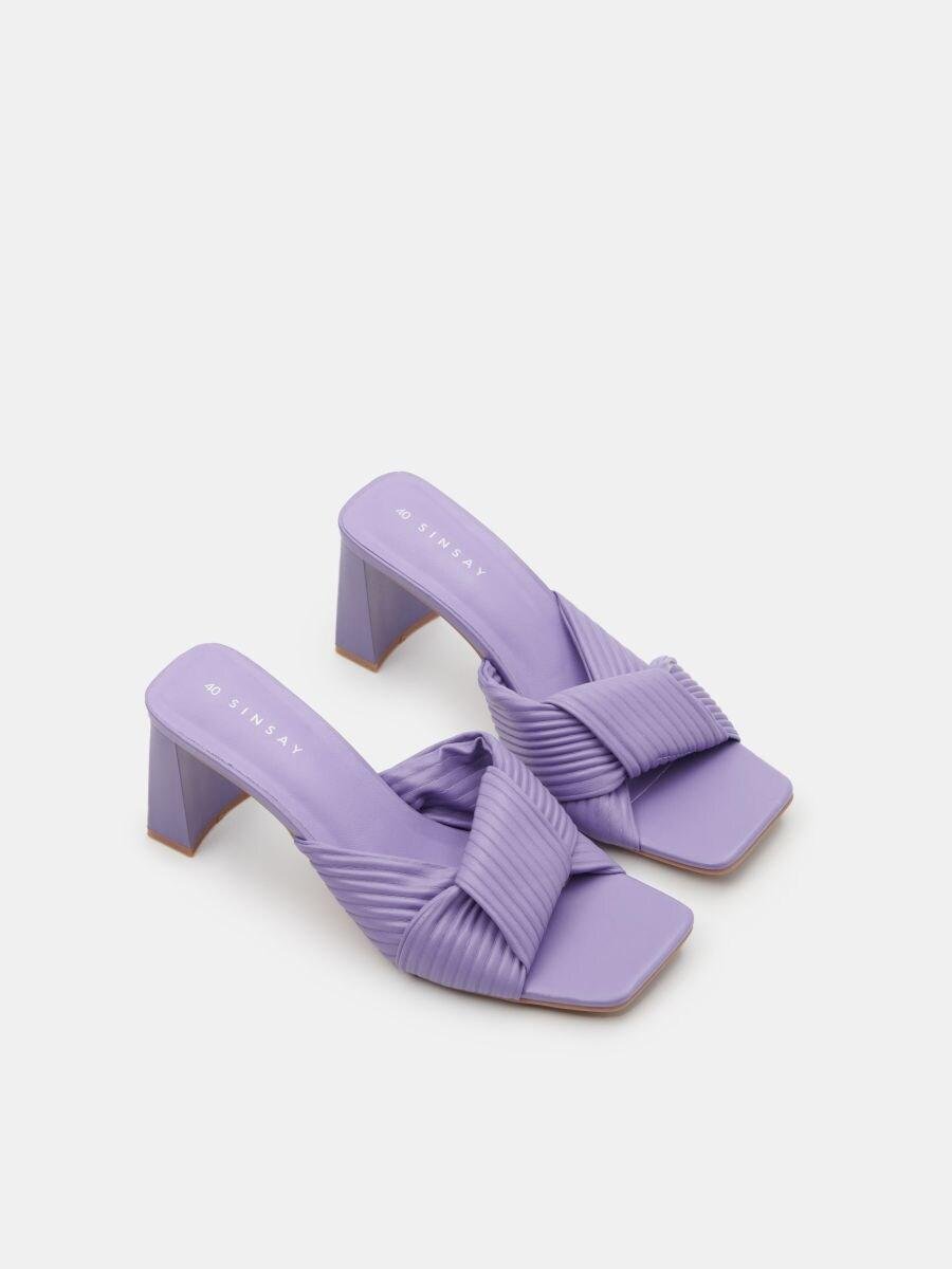 Мюлі Sinsay на блочних підборах р. 37 Фіолетовий (7656537)