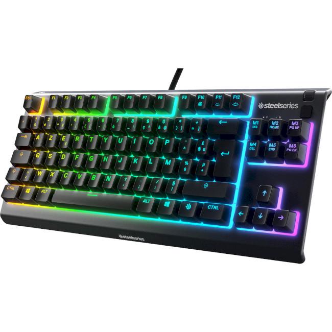 Клавіатура мембранна SteelSeries Apex 3 TKL UA з RGВ-підсвічуванням Чорний (64831)