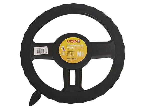 Чехол на руль авто VLOD-AL2705 BK алькантара M 37-39 см Черный