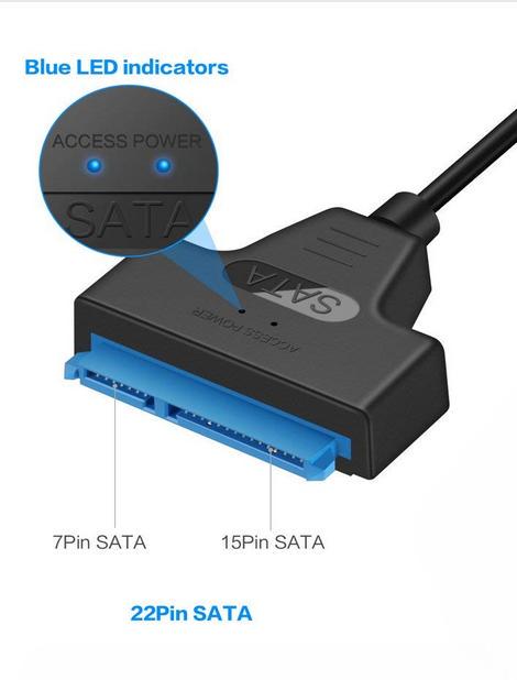 Кабель-переходник XON E-Tech MemoryCable 2xUSB 3.0 to SATA 6 Гбит/c 2,5" HDD/SSD дисков Черный (XCA1A23SA1PB 6532) - фото 6