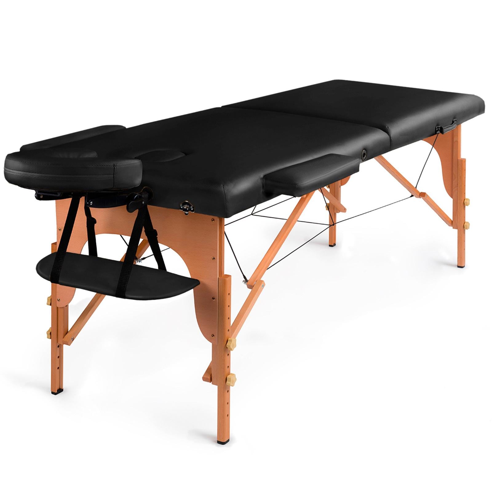 Массажный стол складной деревянный двухсекционный Medimas Prosport-2 195x70 cм Черный