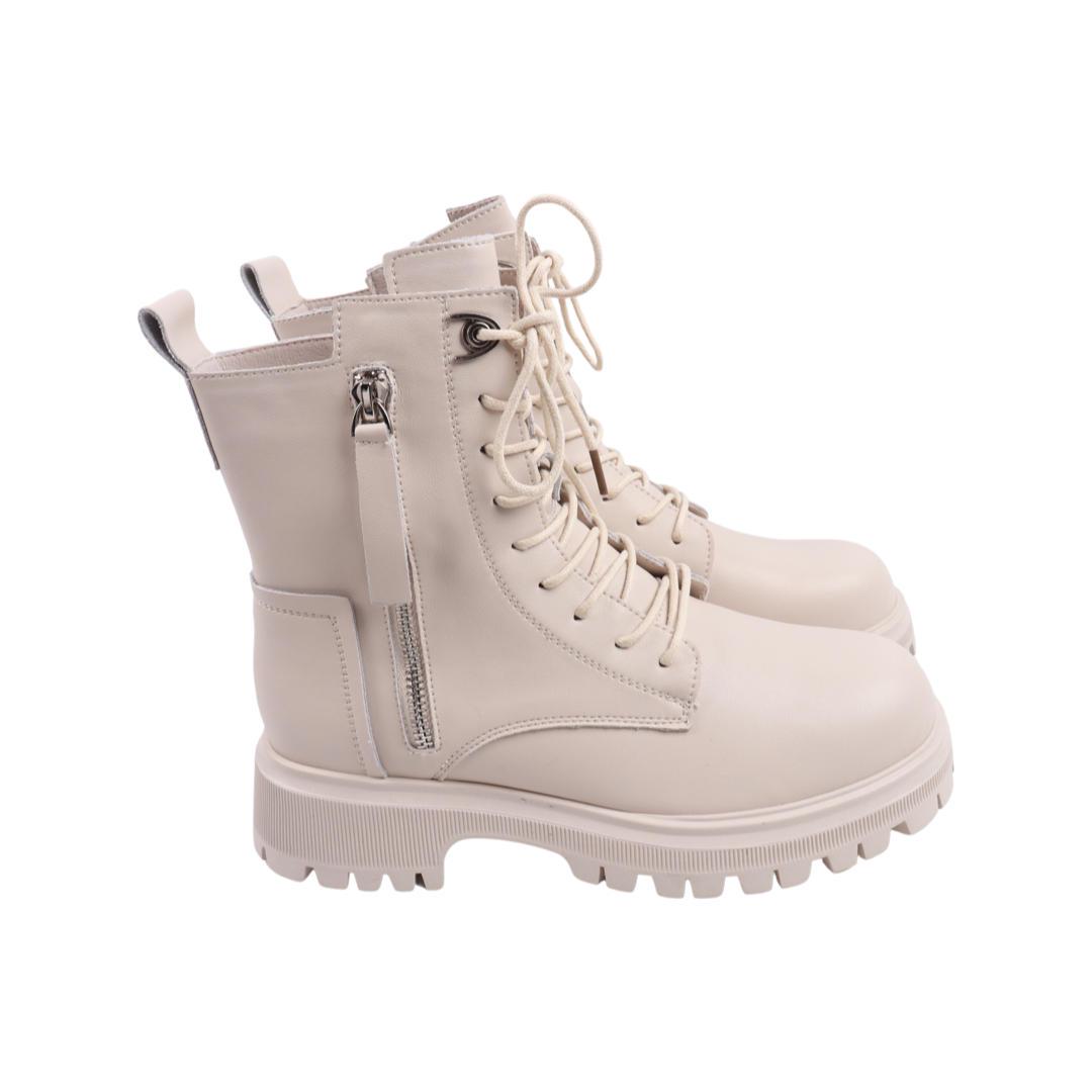 Ботинки женские Farinni из кожи р. 39 Бежевый (315-22DHC)