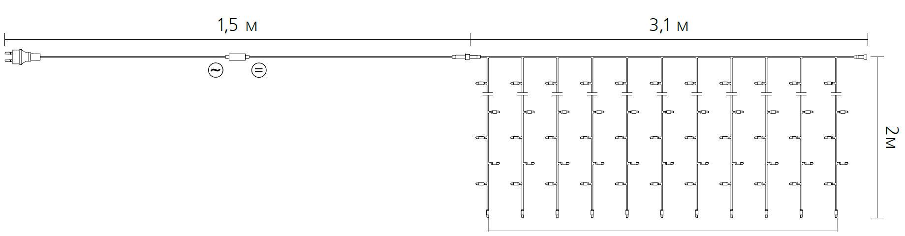 Гирлянда 264 LED синие лампы прозрачный шнур IP20 3х2 м (GIR_8005) - фото 4 Гирлянда 264 LED синие лампы прозрачный шнур IP20 3х2 м (GIR_8005) - фото 4