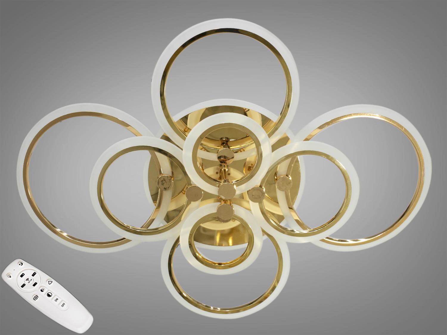 Люстра потолочная с диммером и LED подсветкой 175W (A8022/8G 3col dim) - фото 1