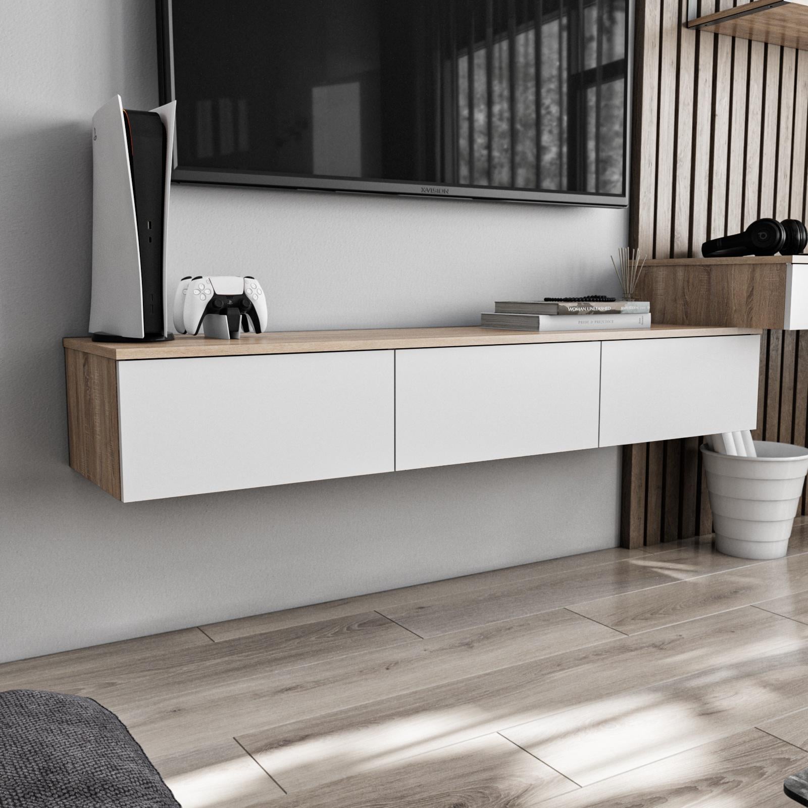 Тумба под телевизор подвесная 1500x242x360 мм Дуб сонома/Белый (mt-221-sn-wh) Тумба под телевизор подвесная 1500x242x360 мм Дуб сонома/Белый (mt-221-sn-wh)