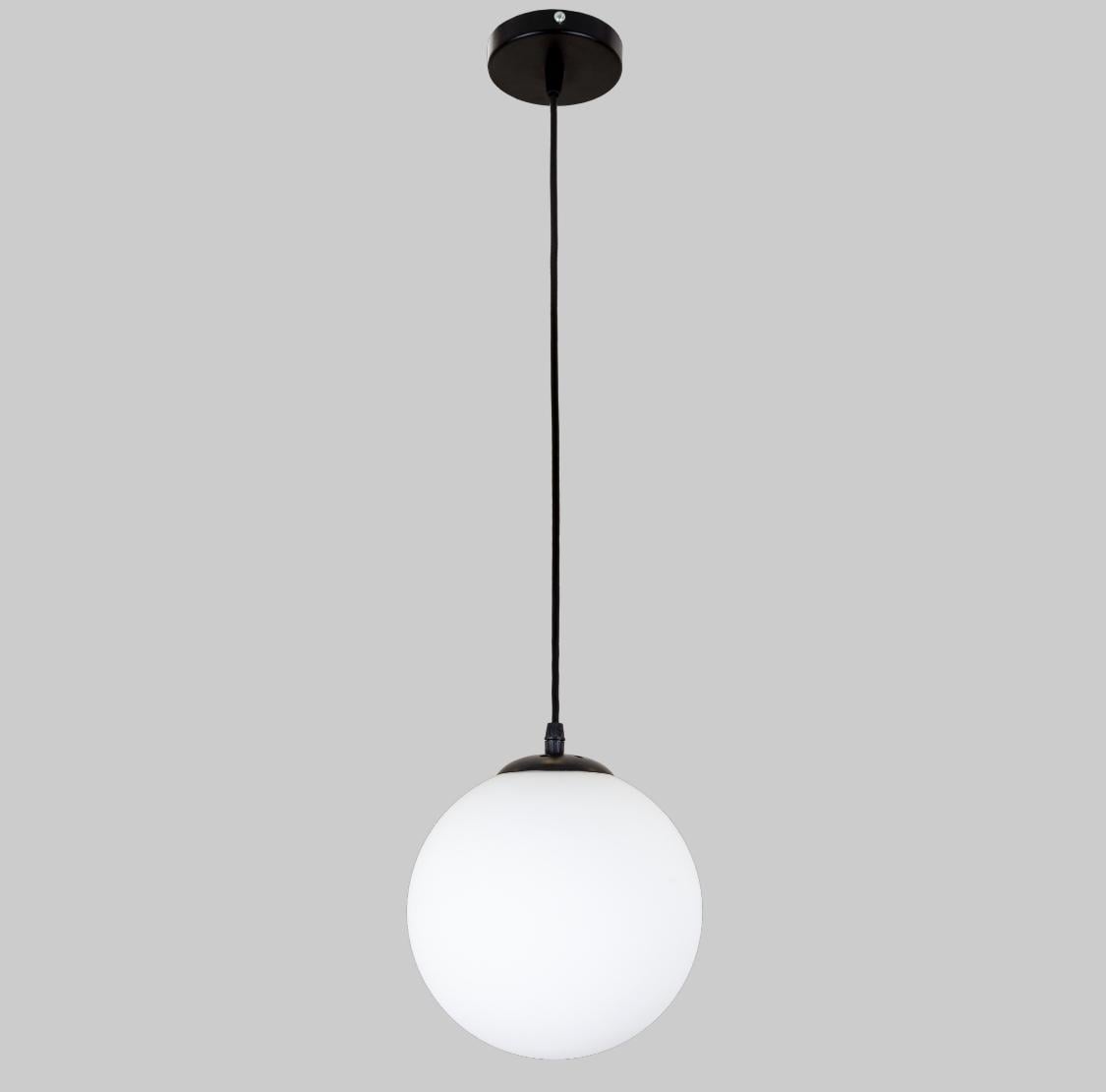 Подвес со стеклянным шаром 20 см Белый (56-glass200F-1 BK+WH)