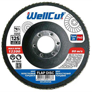 Диск лепестковый шлифовальный WellCut 125x22,2 мм P40