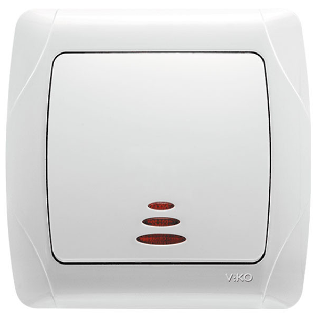 Вимикач 1-клавішний Carmen з індикацією Білий