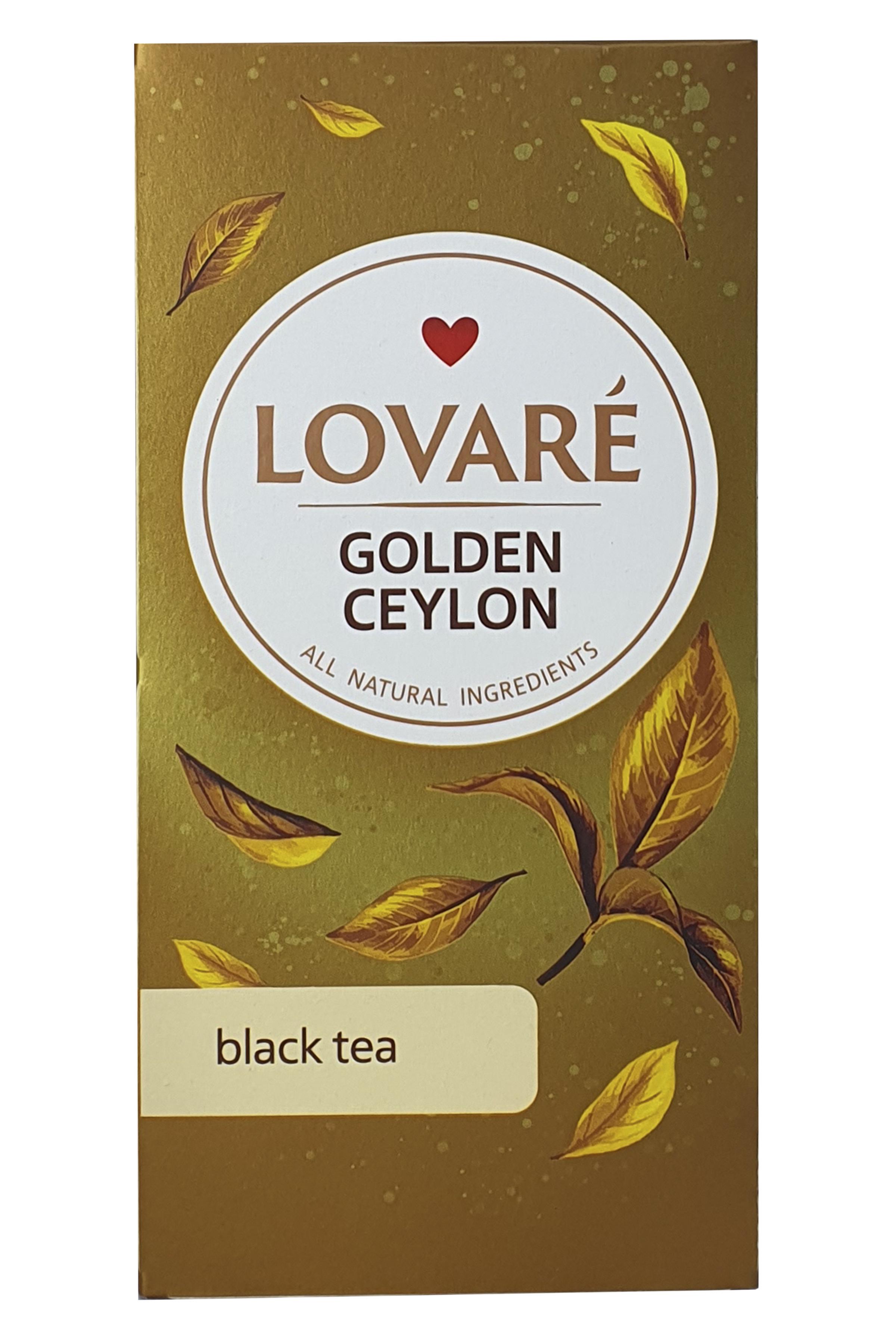 Чай чорний Lovare Golden Ceylon байховий цейлонський 24 пакетики (56764) - фото 2 Чай чорний Lovare Golden Ceylon байховий цейлонський 24 пакетики (56764) - фото 2