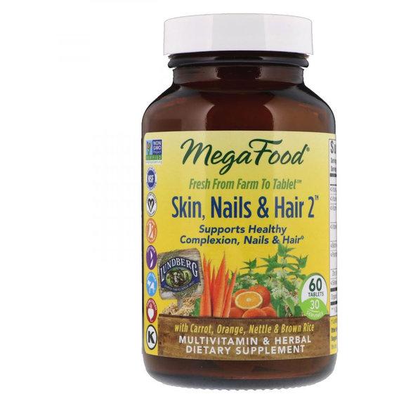 Комплекс для кожи, волос, ногтей MegaFood Skin, Nails & Hair 2 60 Tabs Комплекс для кожи, волос, ногтей MegaFood Skin, Nails & Hair 2 60 Tabs