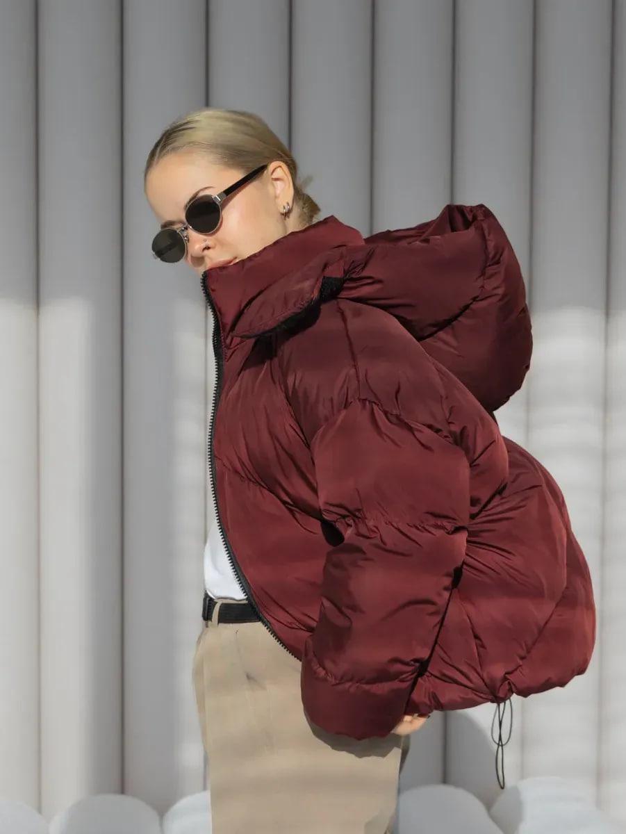Пуховик жіночий Quadro зимовий до -15°С з капюшоном оверсайз L/XL Бордовий (26531/5/2) - фото 2 Пуховик жіночий Quadro зимовий до -15°С з капюшоном оверсайз L/XL Бордовий (26531/5/2) - фото 2