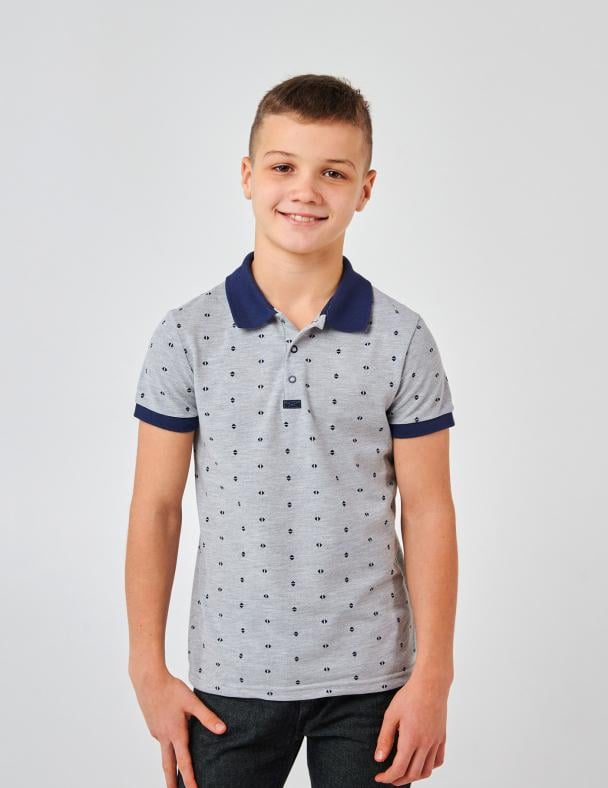 Футболка-поло для мальчика Smil на сером 158 см (114112)