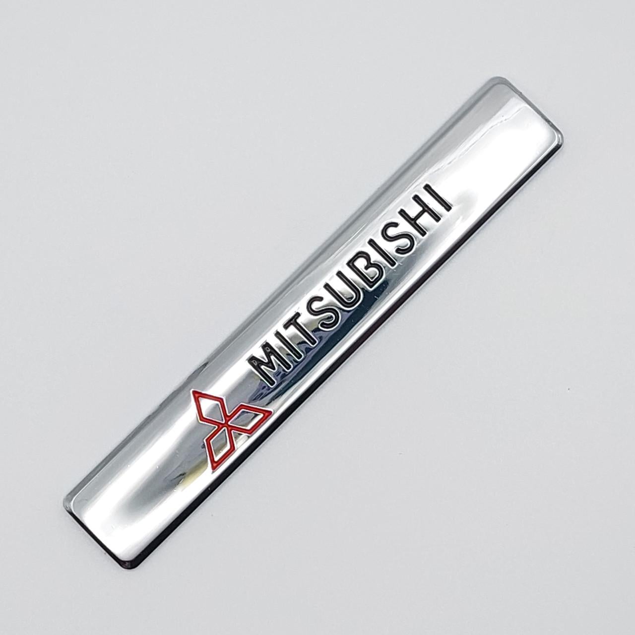 Эмблема плашка Mitsubishi 9,3х1,5 см Хром глянцевый (1820164656)