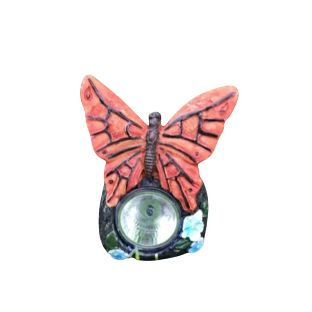 Садовый светильник Lemanso на солнечной батарее 6500К с выключателем красная Бабочка IP44 (CAB124)