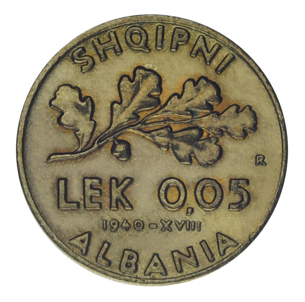 Коллекционная монета Албания 0,05 лекарства 1940 F-VF