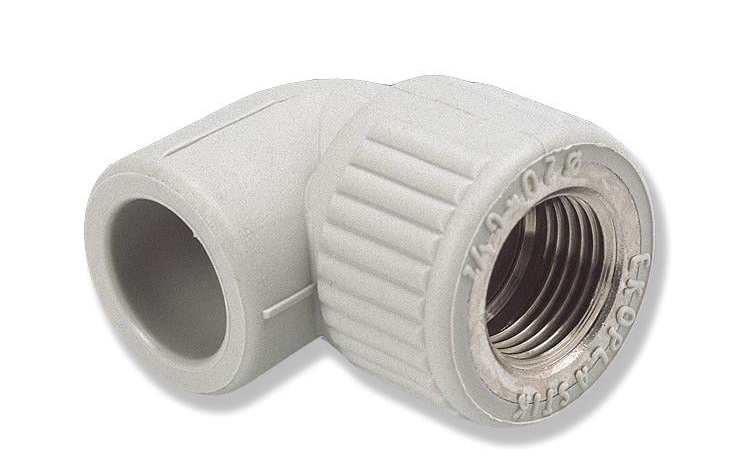 Уголок с металлической внутренней резьбой Wavin Ekoplastic 32 мм-1" 90° (SKOI03232X)