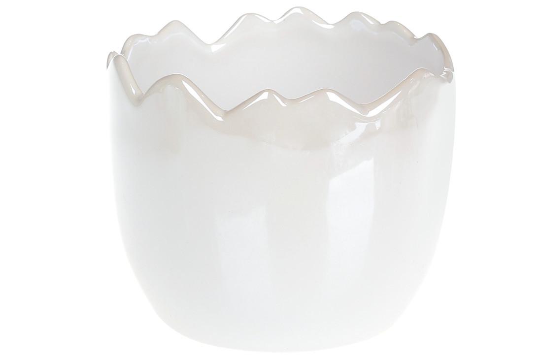 Пасхальное декоративное кашпо Деко 12 см Белый (6538)