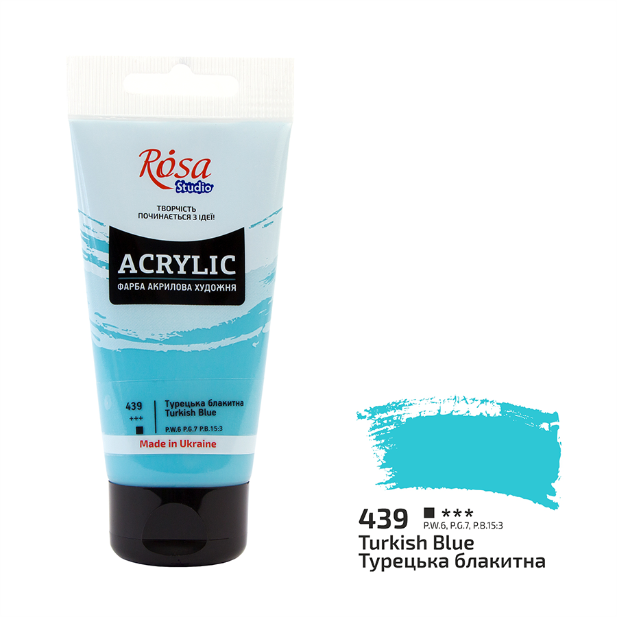 Акриловая краска ROSA Studio 32241439 3 шт. 75 мл Голубой/439 (4823098527992) - фото 1 Акриловая краска ROSA Studio 32241439 3 шт. 75 мл Голубой/439 (4823098527992) - фото 1