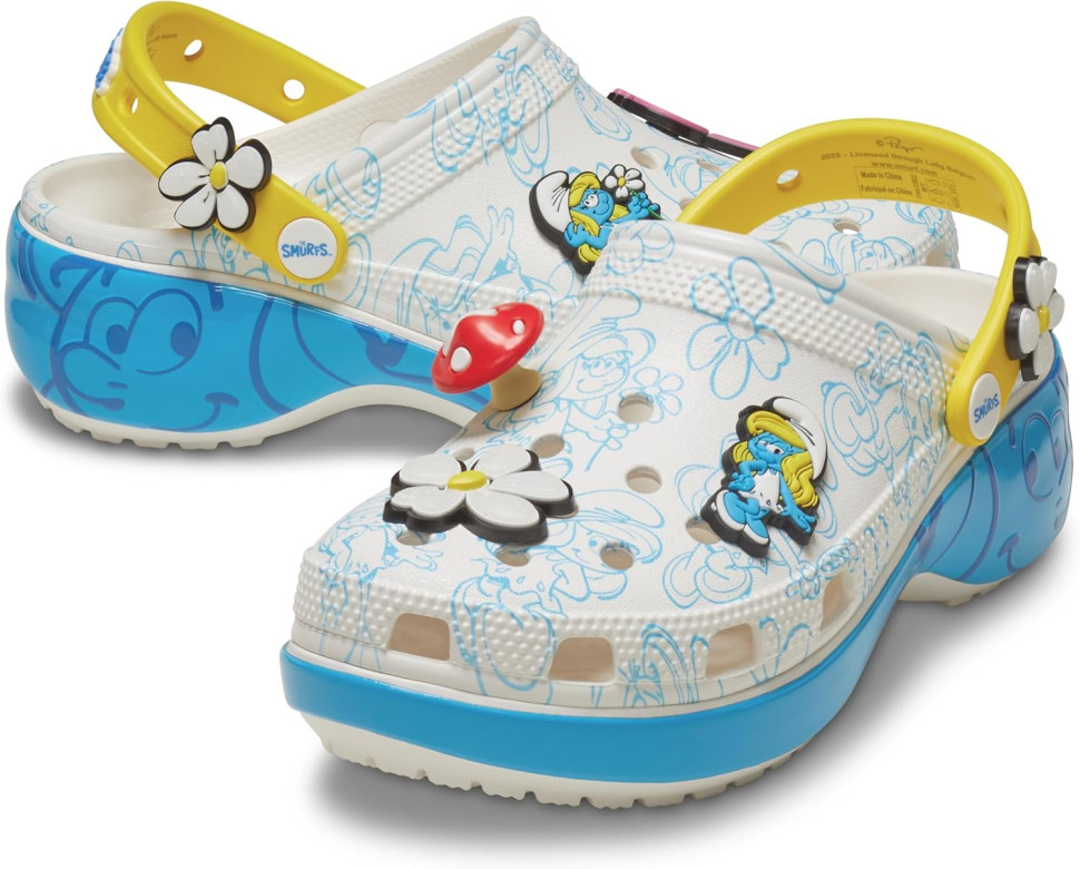 Крокси жіночі Crocs Women's Classic Clog Platform Bone Smurfs Platform р. 37-38 Бежевий (21604)