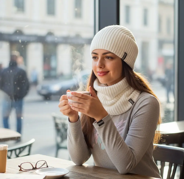 Комплект жіночий шапка/снуд One size на флісі Білий (29546952) - фото 2 Комплект жіночий шапка/снуд One size на флісі Білий (29546952) - фото 2