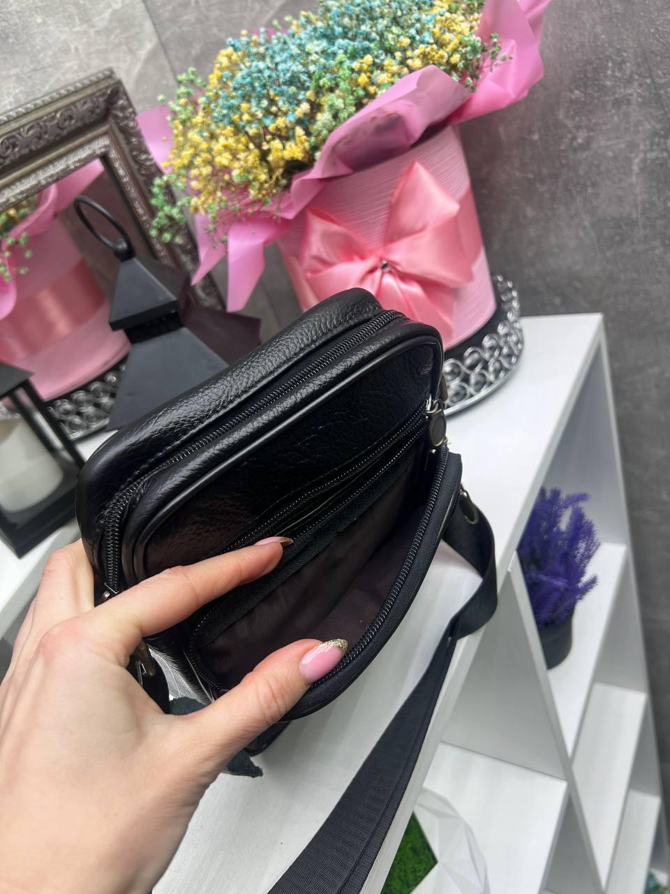 Сумка мессенджер кожаная мужская через плечо из натуральной кожи 17х22 см Черный (2748409949) - фото 8 Сумка мессенджер кожаная мужская через плечо из натуральной кожи 17х22 см Черный (2748409949) - фото 8